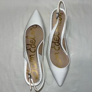 Sam Edelman white sling back heels
